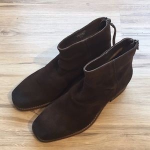 NWT, dark brown booties.